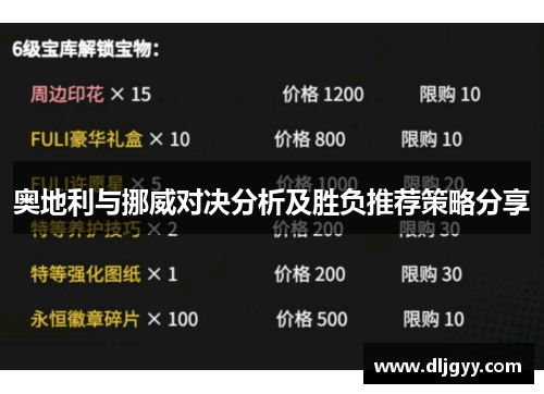 奥地利与挪威对决分析及胜负推荐策略分享
